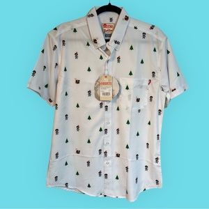Bob Ross x The Roosevelts Holiday button down